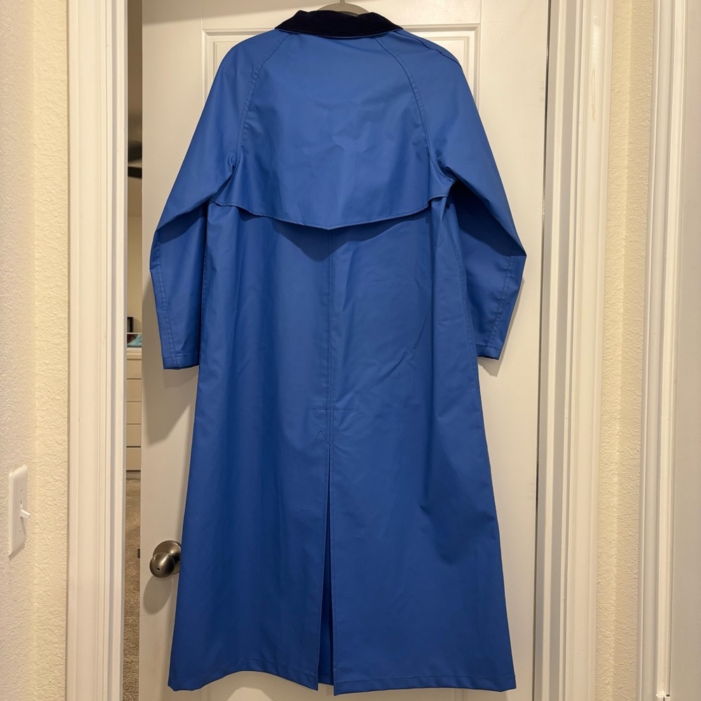 Talbots Vintage Long Slicker Raincoat with Corduroy Detailing - Picture 6 of 10
